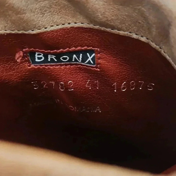 LEATHER BRONX VINTAGE Boho Distressed Ankle Boots, Brown, Euro 41 US Women's 8.5 - Picture 4 of 6